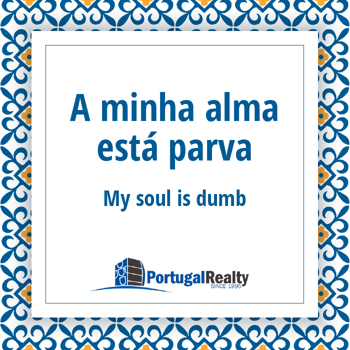 Portugal Realty_Portuguese_expressions_A minha alma está parva