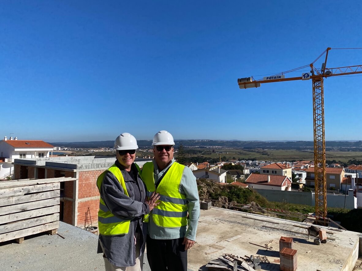 Amy and Jeff visiting the construction works of their apartments in Salir do Porto - Portugal