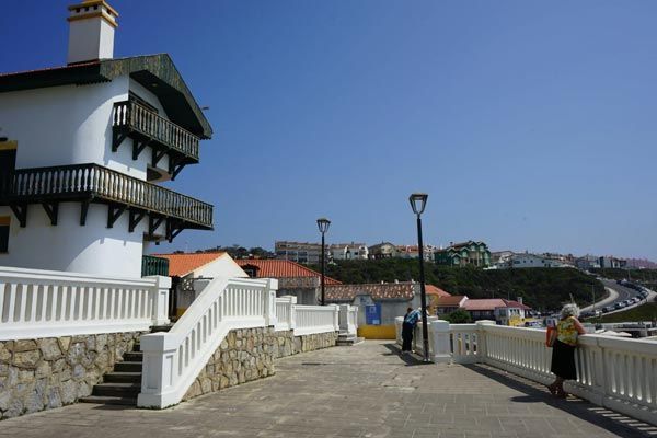 Traditional houses in the beach village of Sao Pedro de Moe in Portugal