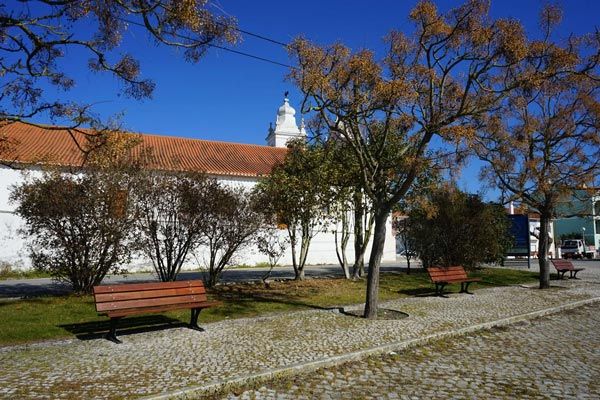 Church square in Alfeizerao Portugal