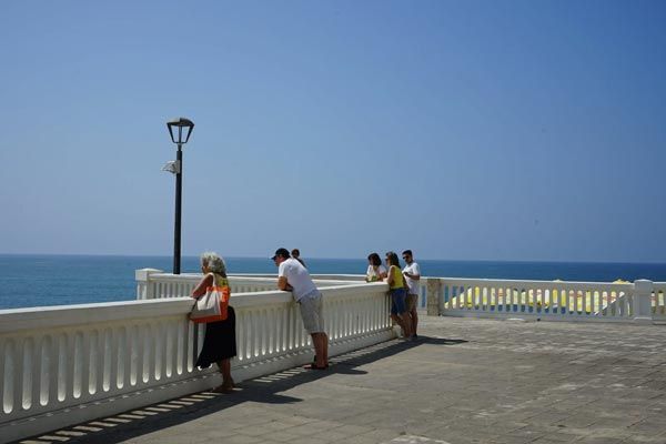 Overlooking the sea at a look out point -in Sao Pedro de Moel beach in Portugal