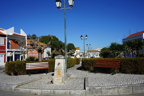 Square in the centre of Alfeizerao Portugal